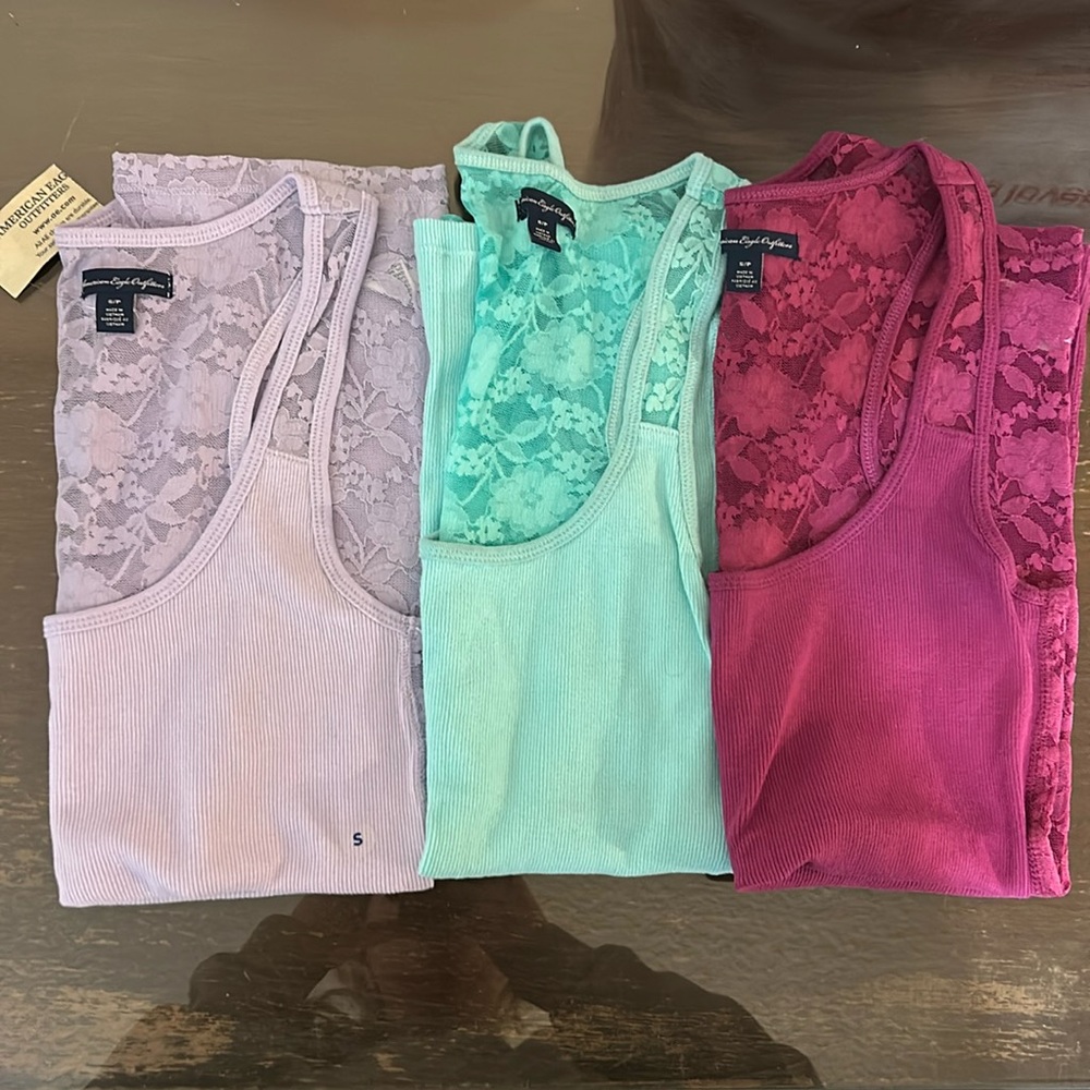 3 American Eagle tanks tops